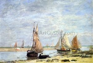  Eugene-Louis Boudin Sailboats near Trouville - Art Print