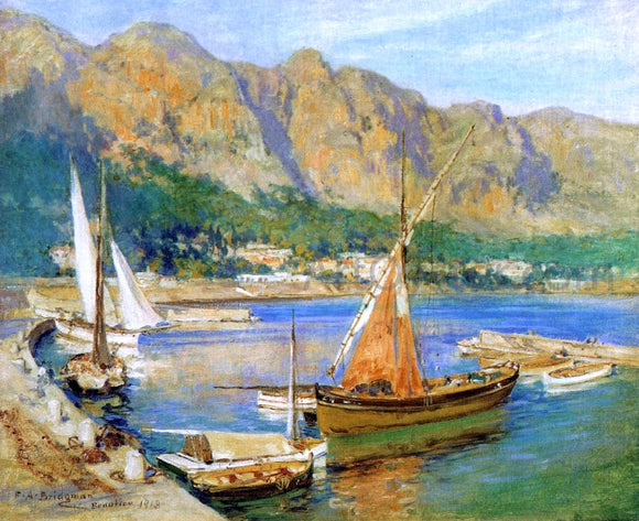  Frederick Arthur Bridgeman Sailboats, South of France - Art Print