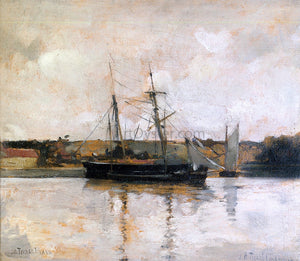  John Twachtman Sailing Boats, Dieppe Harbor - Art Print