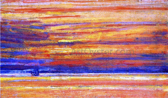  Frederick Childe Hassam Sailing Vessel at Sea, Sunset - Art Print