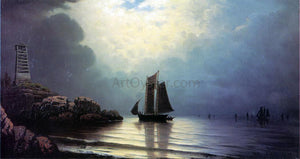  William Frederick De Haas Sailing Vessel off a Rocky Point - Art Print