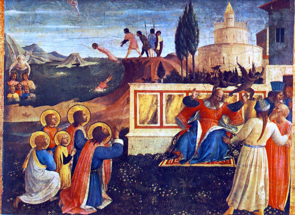  Fra Angelico Saint Cosmas and Saint Damian Salvaged (San Marco Altarpiece) - Art Print