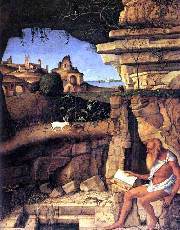  Giovanni Bellini Saint Jerome Reading - Art Print