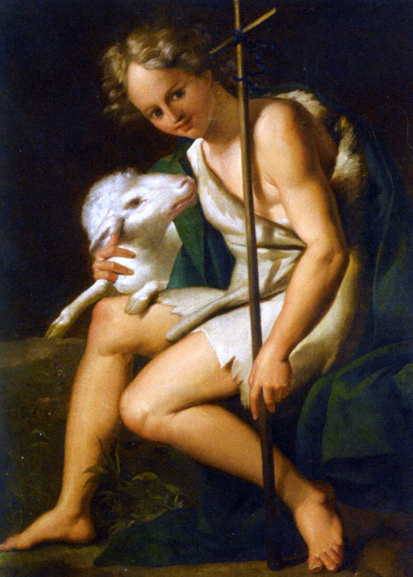  Luigi Amidani Saint John Full Length in a Landscape - Art Print