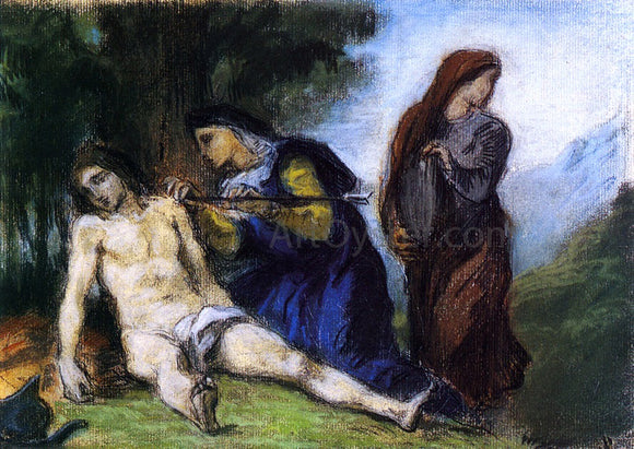  Eugene Delacroix Saint Sebastien Comforted by Female Saints - Art Print