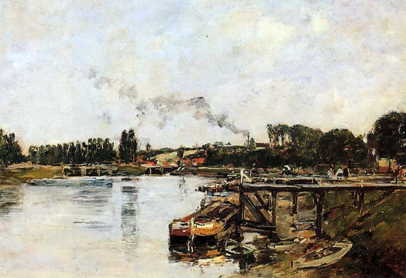  Eugene-Louis Boudin Saint Valery sur Somme, the Abbeville Canal - Art Print