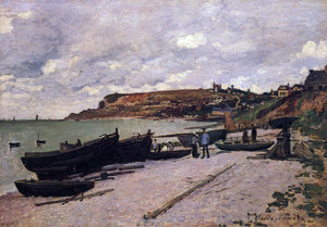  Claude Oscar Monet Sainte-Adresse, Fishing Boats on the Shore - Art Print
