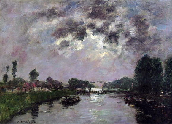  Eugene-Louis Boudin Saint-Valery-sur-Somme, the Canal d'Abbeville - Art Print