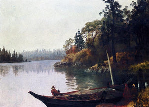  Albert Bierstadt Salmon Fishing on the Northwest Coast - Art Print
