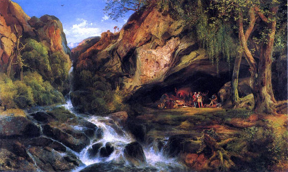  Thomas Moran Salvator Rosa Sketching the Banditi - Art Print