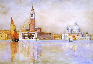  Henry Roderick Newman San Giorgio Maggiore and Santa Maria della Salute from the Giardino Pubblico - Art Print