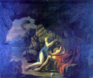  Martin Drolling Sappho et Phaon Chantant Leurs Amours Dans Une Grotte - Art Print