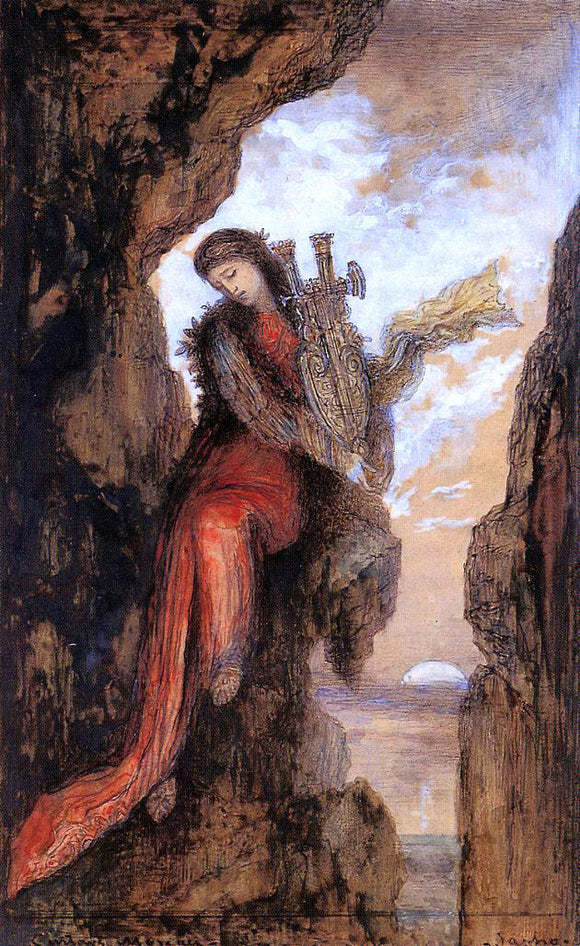  Gustave Moreau Sappho on the Cliff - Art Print