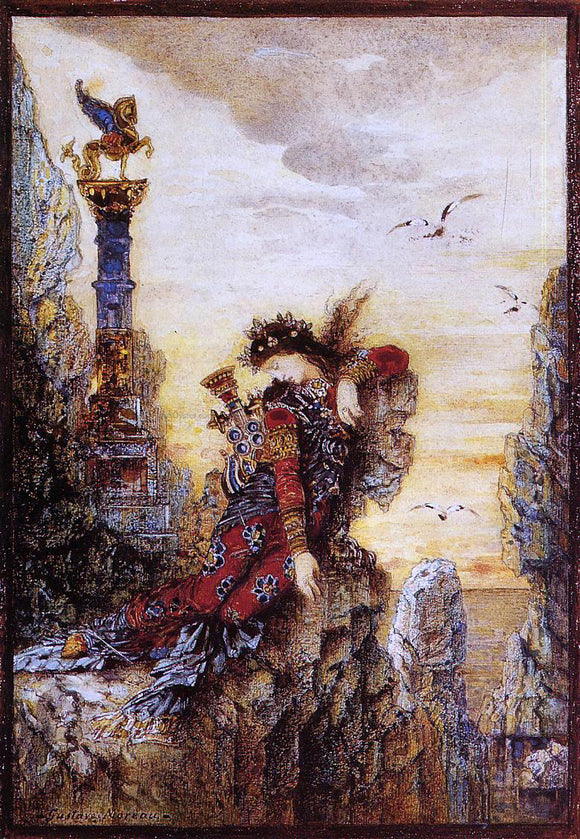  Gustave Moreau Sappho on the Rocks - Art Print