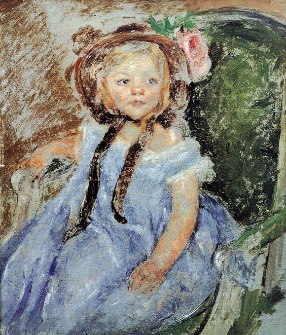  Mary Cassatt Sara in Dark Bonnet with Right Hand on Arm of Chair - Art Print