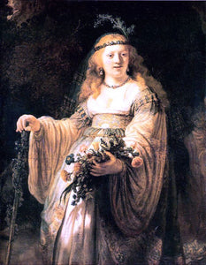  Rembrandt Van Rijn Saskia van Uylenburgh in Arcadian Costume - Art Print