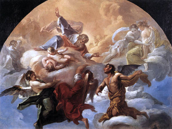  Corrado Giaquinto Satan before the Lord - Art Print