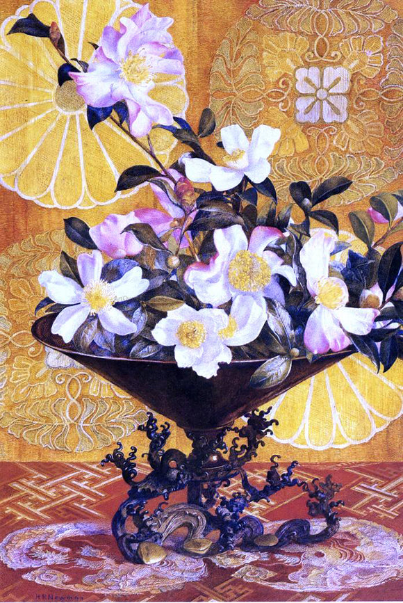  Henry Roderick Newman Sazanqua, Wild Tea: Yokohama (also known as Oriental Still Life) - Art Print