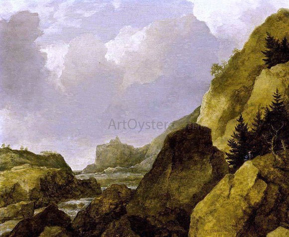  Allaert Van Everdingen Scandinavian Rocky River Landscape - Art Print