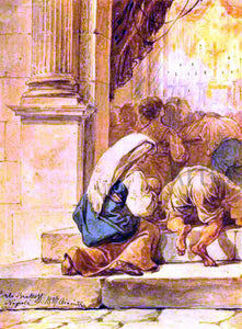  Karl Pavlovich Brulloff Scene at the Entrance of a Cathedral - Art Print