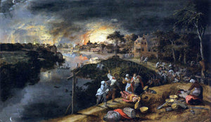  Gillis Mostaert Scene of War and Fire - Art Print