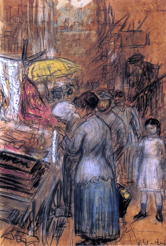  William James Glackens Scene on the Lower East Side - Art Print