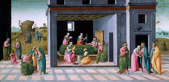  Bartolomeo Di Giovanni Scenes from the Life of St John the Baptist - Art Print