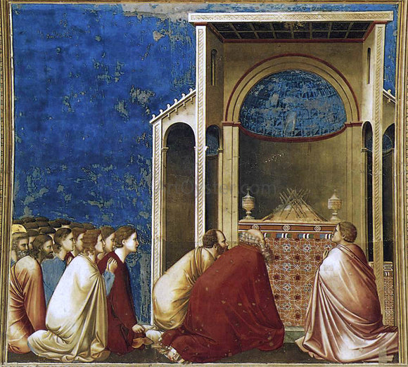  Giotto Di Bondone Scenes from the Life of the Virgin: 4.The Suitors Praying (Cappella Scrovegni (Arena Chapel), Padua) - Art Print