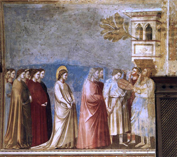  Giotto Di Bondone Scenes from the Life of the Virgin: 6. Wedding Procession (Cappella Scrovegni (Arena Chapel), Padua) - Art Print