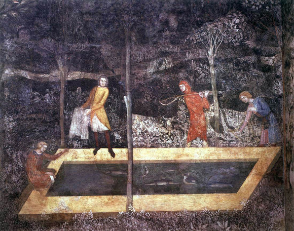  Unknown (4) Masters Scenes of Country Life: Fishing - Art Print