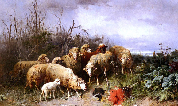  Friedrich Otto Gebler Schafe Eine Vogelscheuche Betrachtend - Art Print