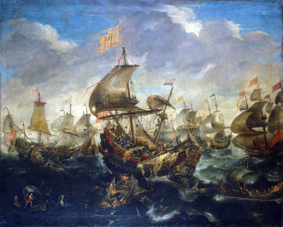  Andries Van Eertvelt A Sea Battle - Art Print