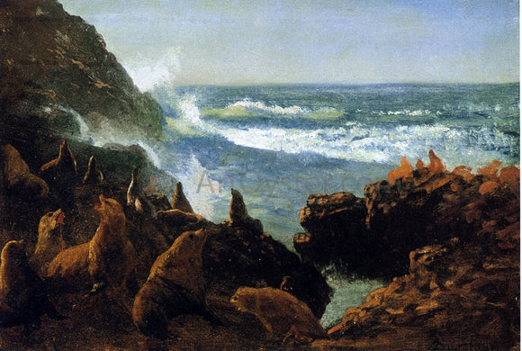  Albert Bierstadt Sea Lions, Farallon Islands - Art Print
