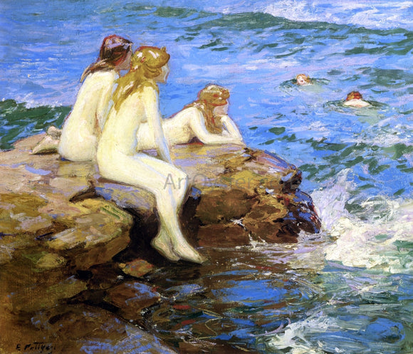  Edward Potthast Sea Nymphs - Art Print