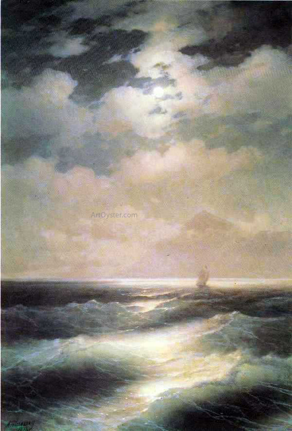  Ivan Constantinovich Aivazovsky Sea View by Moonlight - Art Print