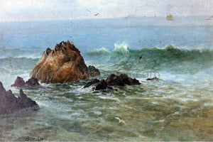  Albert Bierstadt Seal Rocks off Pacific Coast, California - Art Print