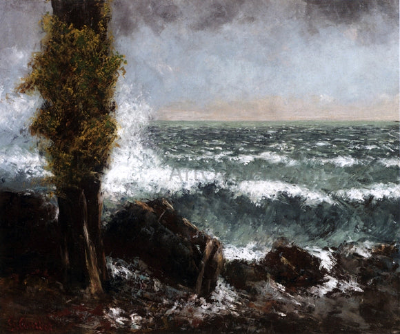  Gustave Courbet Seascape, the Poplar - Art Print