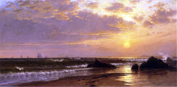  Alfred Thompson Bricher Seascape with Sunset - Art Print