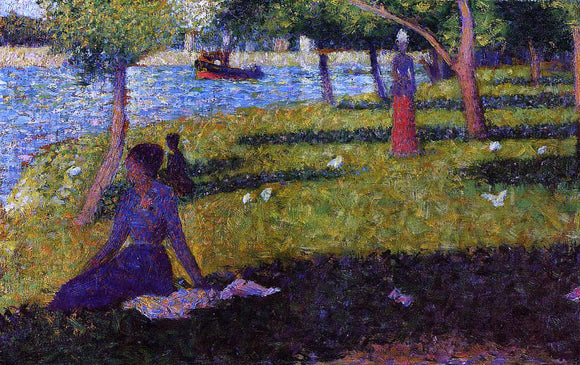  Georges Seurat Seated and Standing Woman - Art Print