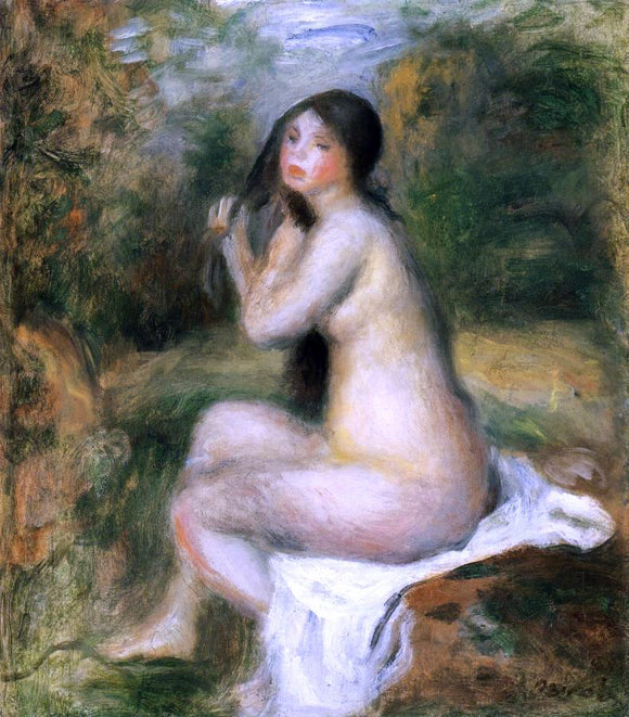  Pierre Auguste Renoir Seated Bather - Art Print