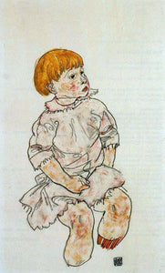  Egon Schiele Seated Child: Anton Peschka, Jr - Art Print
