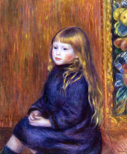  Pierre Auguste Renoir Seated Child in a Blue Dress - Art Print