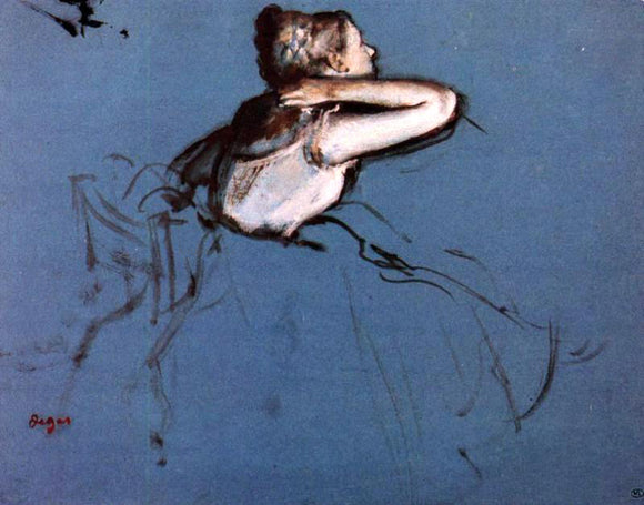  Edgar Degas Seated Dancer in Profile - Art Print