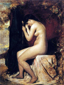  William Etty Seated Female Nude - Art Print