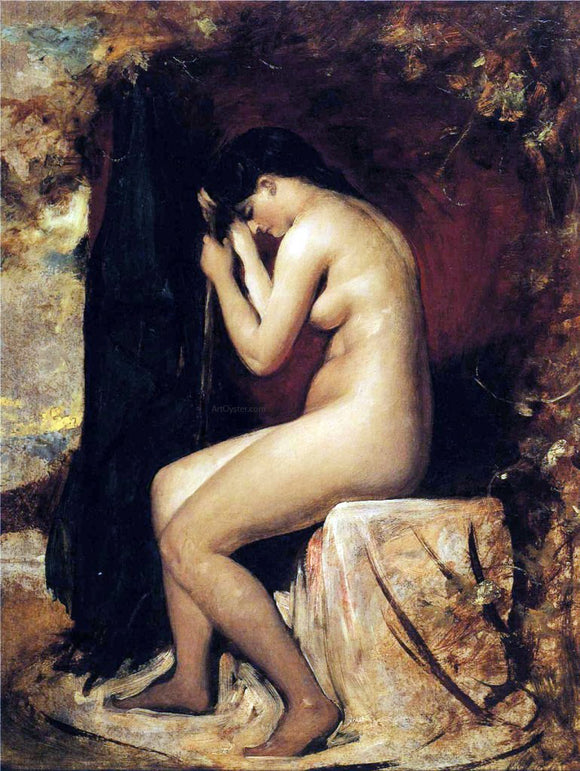  William Etty Seated Female Nude - Art Print