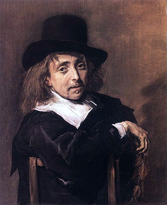  Frans Hals Seated Man Holding a Branch - Art Print