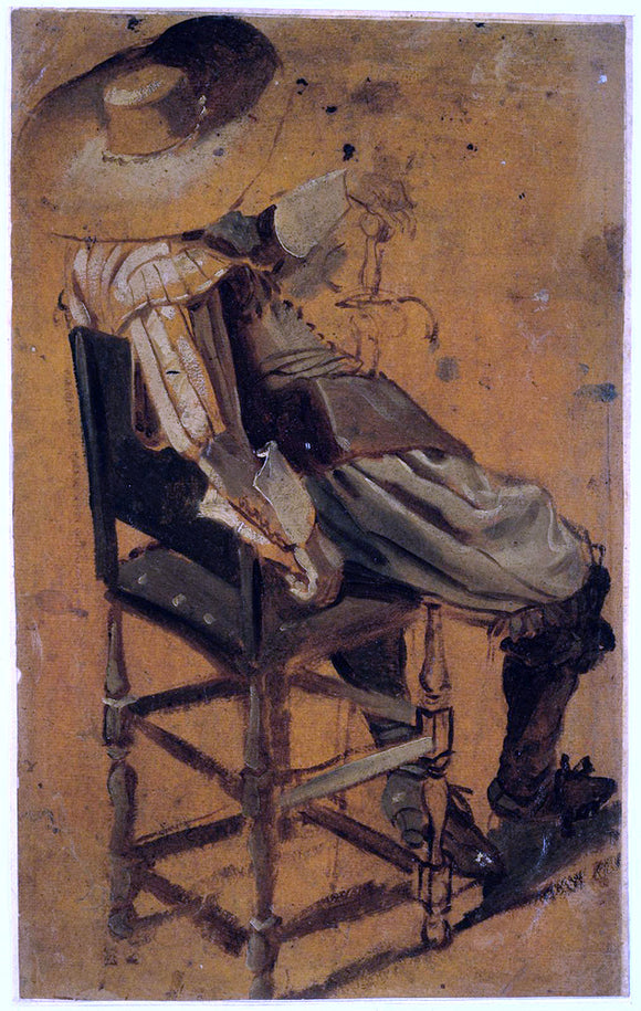  Dirck Hals Seated Man with Sword - Art Print