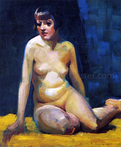  George Luks A Seated Nude with Bobbed Hair - Art Print