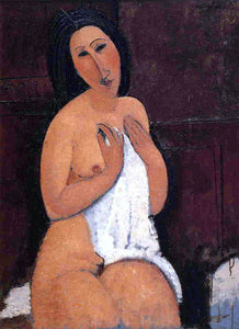  Amedeo Modigliani Seated Nude with Shift - Art Print