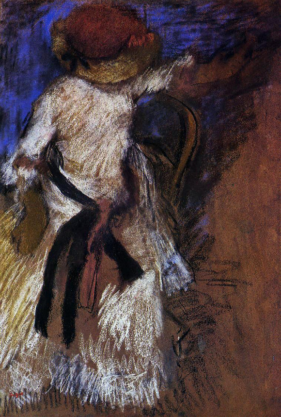  Edgar Degas Seated Woman in a White Dress - Art Print